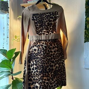 Leopard Print Long Sleeve Dress